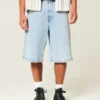 Ljusblå superbaggy jeansshorts