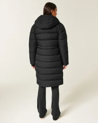 Lång pufferparkas