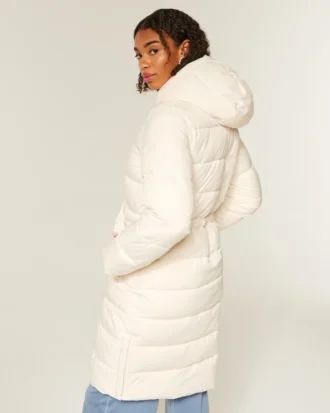 Lång pufferparkas