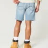 Långa, slitna, lösa jeansshorts Långa, slitna, lösa jeansshorts