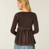 Långärmad Henley Babydoll-top