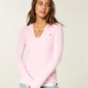 Långärmad hoodie med henleykrage