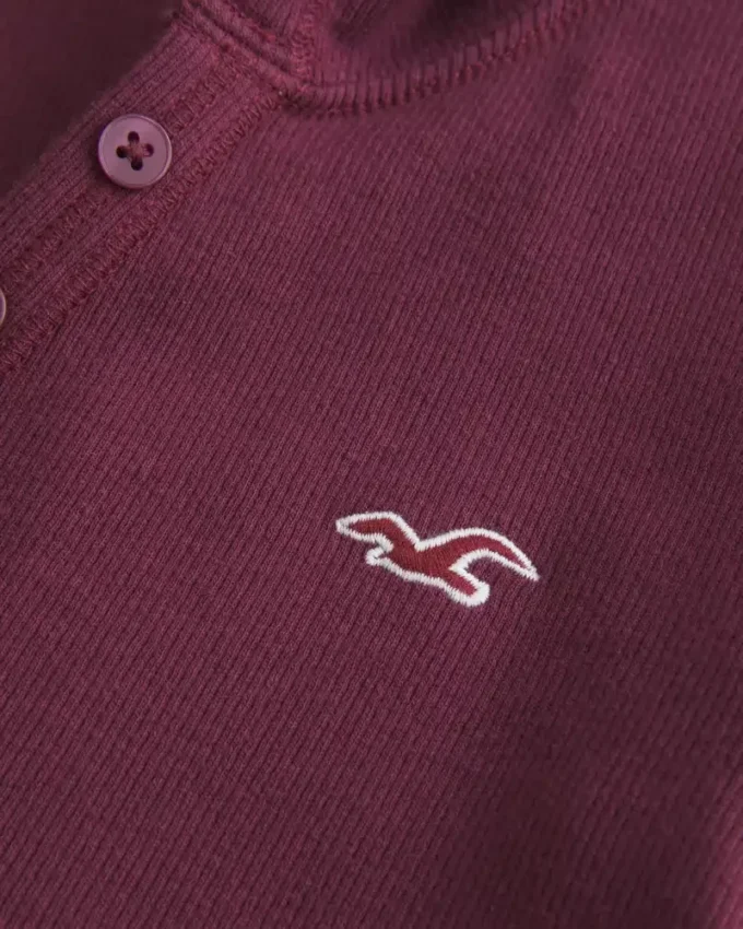 Långärmad hoodie med henleykrage