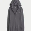 Långärmad hoodie med henleykrage