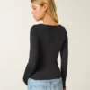 Långärmad, sömlös baby-T-shirt