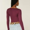 Långärmad sömlös wrap-top