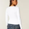 Långärmad sömlös wrap-top