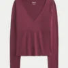 Långärmad sömlös wrap-top