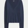 Långärmad sömlös wrap-top