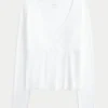 Långärmad sömlös wrap-top