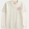 Långärmad T-shirt med grafiskt tryck av varghuvud Långärmad T-shirt med grafiskt tryck av varghuvud