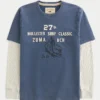 Långärmad T-shirt med surf-logotyp i lager på lager Långärmad T-shirt med surf-logotyp i lager på lager