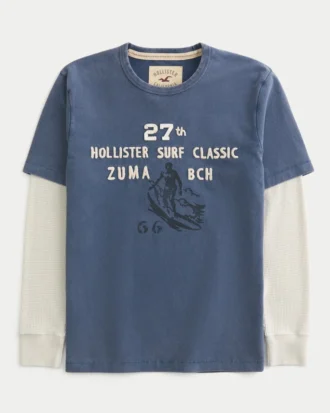 Långärmad T-shirt med surf-logotyp i lager på lager