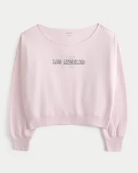 Lätt avtagbar off-shoulder-tröja med Los Angeles-tryck