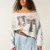 Lätt dubbel axelbar sweatshirt med tryck från University of Texas Lätt dubbel axelbar sweatshirt med tryck från University of Texas