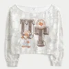 Lätt dubbel axelbar sweatshirt med tryck från University of Texas Lätt dubbel axelbar sweatshirt med tryck från University of Texas