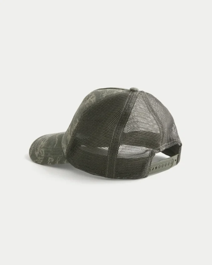 Mac’s Muscles & Rods Trucker-keps med grafiskt kamouflagemönster