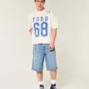 Medellång tvätt under knäet Superbaggy jeansshorts