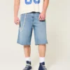 Medellång tvätt under knäet Superbaggy jeansshorts