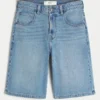 Medellång tvätt under knäet Superbaggy jeansshorts