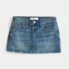 Medium Wash Broderad denimminiskort Medium Wash Broderad denimminiskort