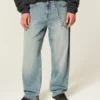 Medium Wash Hollywood Graphic Skater Baggy Jeans Medium Wash Hollywood Graphic Skater Baggy Jeans