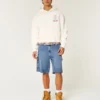 Mediumtvättade baggy jeansshorts Mediumtvättade baggy jeansshorts