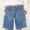 Mediumtvättade baggy jeansshorts Mediumtvättade baggy jeansshorts