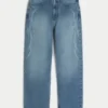 Mediumtvättade baggyjeans med flammig grafik Mediumtvättade baggyjeans med flammig grafik