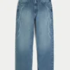 Mediumtvättade baggyjeans med flammig grafik Mediumtvättade baggyjeans med flammig grafik