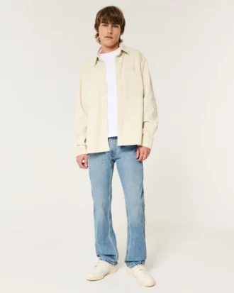 Mediumtvättade raka jeans