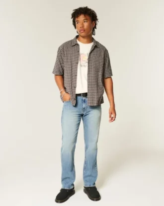 Mediumtvättade raka jeans