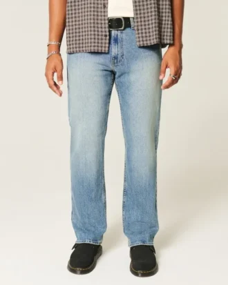 Mediumtvättade raka jeans