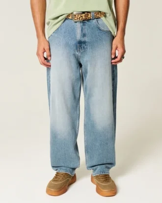 Mediumtvättade skaterbaggyjeans