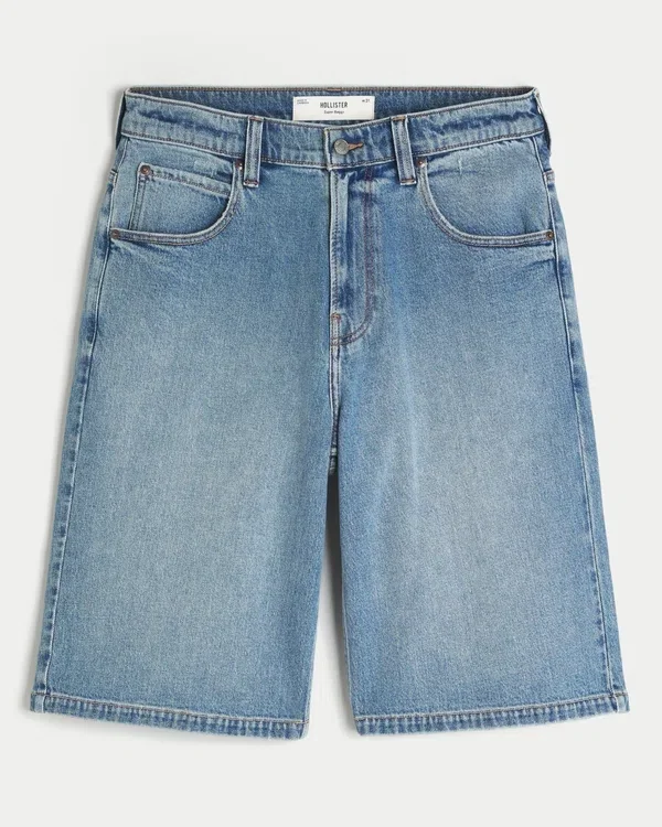 Mediumtvättade superbaggy jeansshorts Mediumtvättade superbaggy jeansshorts