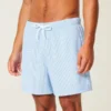 Mid-Thigh Seersucker Volley Swim Shorts Mid-Thigh Seersucker Volley Swim Shorts