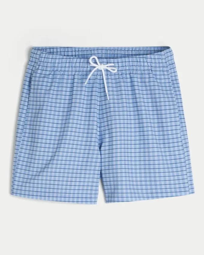 Mid-Thigh Seersucker Volley Swim Shorts Mid-Thigh Seersucker Volley Swim Shorts