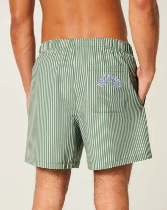 Mid-Thigh Seersucker Volley Swim Shorts