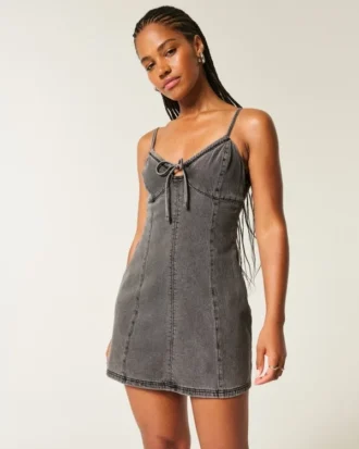 Mini-klänning i denim