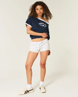 Minishorts i fleece med sidoränder