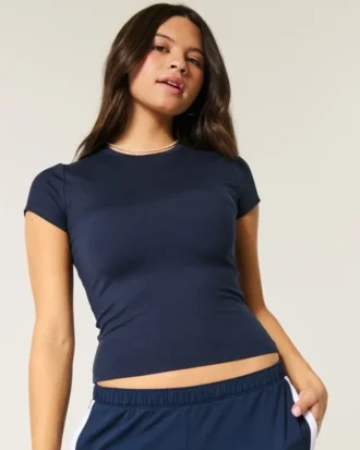 Mjuk stretchig sömlös baby-T-shirt