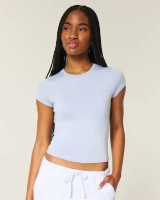 Mjuk stretchig sömlös baby-T-shirt