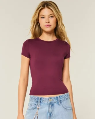 Mjuk stretchig, sömlös baby-T-shirt