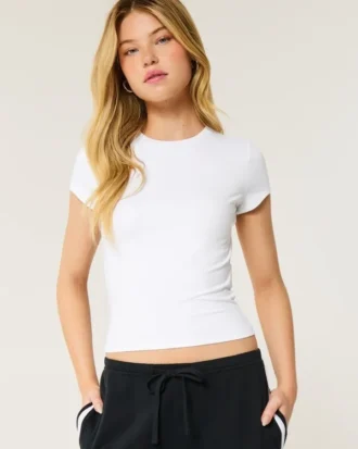 Mjuk stretchig sömlös baby-T-shirt