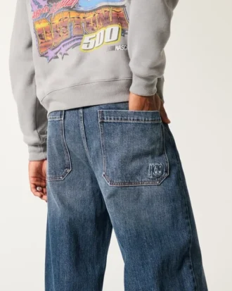Mörk tvätt Broderat logo Superbaggy jeans
