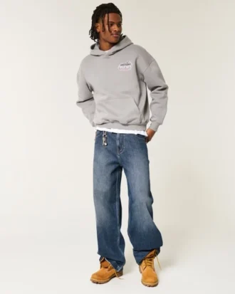 Mörk tvätt Broderat logo Superbaggy jeans