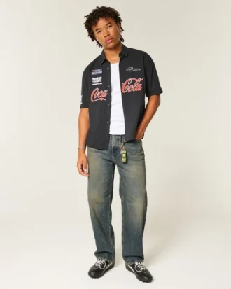 Mörk tvättade baggy jeans