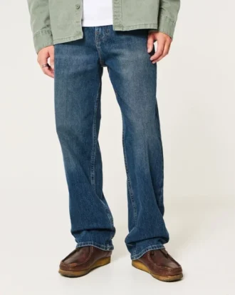 Mörk tvättade baggy jeans