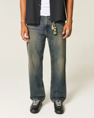 Mörk tvättade baggy jeans