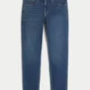 Mörkblå atletiska skinny jeans